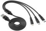 Vipfan X16 3w1 USB-C/Lightning/Micro 3.5A 1.5m USB kábel (czarny) - bluedigital