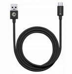 Forcell kábel USB C 3.0 3A C398 TUBE C-3.0 típusra fekete 1 méter