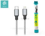 DEVIA Type-C - Lightning töltő- és adatkábel 1 m-es vezetékkel - Devia Tube PD Cable Type-C to Lightning Quick Charge - 20W - ezüst/fekete - bluedigital