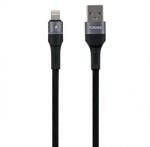 Foneng USB kábel Lightning Foneng X79, LED, fonott, 3A, 1m (fekete)
