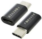 Forever adapter (microUSB - Type-C, adatátvitel és töltés) FEKETE Asus Zenfone 3 5.5 (ZE552KL), Honor 8, Sony Xperia X Compact (F5321), LG V20 (H990), Huawei Nova, Blackberry DTEK60, Google Pixel, (GP-70006)