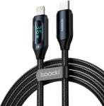 Toocki töltőkábel USB C-L, 1m, 36W (fekete)