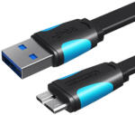 Vention Lapos USB 3.0 A apa és Micro-B apa kábel Vention VAS-A12-B200 2m Fekete