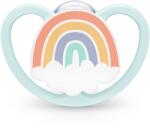 Nuk Силиконова залъгалка NUK - Space, Дъга, 0-6 месеца + кутийка (10730269-Дъга)
