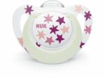Nuk Залъгалка NUK - Star Night, силикон 6-18 месеца, розови звезди + кутийка (10736752-Розови звезди)