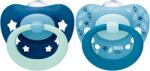 Nuk Силиконови залъгалки NUK - Signature, с кутийка за стерилизиране, 6-18 m, Сини, 2 броя (10736656-Момче)