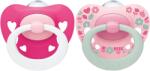 Nuk Силиконови залъгалки NUK - Signature, 6-18 месеца, 2 броя, Розови + кутийка за съхранение и стерилизация (10736656-Момиче)