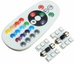  Set 2 becuri cu LED, 41mm, RGB, 12V, 1W, cu telecomanda, 196814