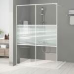 vidaXL Perete de duș walk-in, alb, 140x195 cm, sticlă ESG transparentă (152154) - comfy