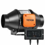 VEVOR Ventilator evacuare aer pentru tubulatura Vevor Controller 21 W, debit 348 m3/h, IP 44, diametru 100 mm, 29 dB