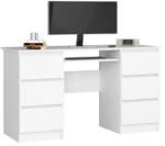 Kring Origo íróasztal, 140x50x75 cm, 6 fiókkal, fehér színű