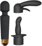 Dorcel Kit Wanderful Rechargeable Wand with Two Accessories Black Vibrator