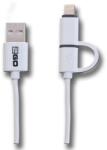 2GO 795637 USB-A apa - Micro USB/Lightning apa 2.0 Adat és töltőkábel - Fehér (1m) (795637) (795637)
