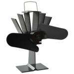 vidaXL Fekete hővel meghajtott kétlapátos kandalló ventilátor (51239)