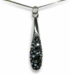 Ragyogj. hu Bilion - Swarovski kristályos ezüst nyaklánc - Hematite (glam616)