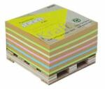 STICK N Öntapadó jegyzettömb, 76x76 mm, 400 lap, mini raklap, STICK N "Kraft Cube", vegyes színek (SN21817) - jatekotthon