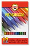 KOH-I-NOOR Színes ceruza készlet, henger alakú, famentes, KOH-I-NOOR "Progresso 8756/12", 12 különböző szín (TKOH8756) - jatekotthon