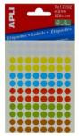APLI Etikett, 8 mm, kör, kézzel írható, színes, APLI, vegyes színek, 288 etikett/csomag (LCA2092) - jatekotthon