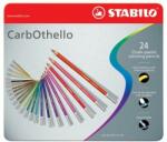 STABILO Pasztell ceruza készlet, kerek, fém doboz, STABILO "CarbOthello", 24 különböző szín (TST14246) - jatekotthon