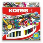 Kores Színes ceruza készlet, háromszögletű, KORES "Triangular", 50 különböző szín (IK93350)