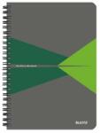 Leitz Spirálfüzet, A5, kockás, 90 lap, laminált karton borító, LEITZ "Office", szürke-zöld (E44580055) - jatekotthon