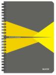 Leitz Spirálfüzet, A5, vonalas, 90 lap, laminált karton borító, LEITZ "Office", szürke-sárga (E44590015) - jatekotthon