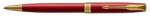 Parker Golyóstoll, 1 mm, rotációs, piros tolltest, arany klip, PARKER "Royal Sonnet", kék (ICPRSPA)