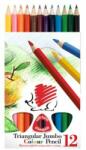 ICO Színes ceruza készlet, háromszögletű, vastag, ICO "Süni", 12 különböző szín (TICSUH12) - jatekotthon