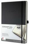 SIGEL Jegyzetfüzet, exkluzív, A6, kockás, 97 lap, keményfedeles, SIGEL "Conceptum", fekete (SVC131)