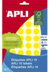 APLI Etikett, 16 mm kör, kézzel írható, színes, APLI, sárga, 432 etikett/csomag (LCA2738) - jatekotthon