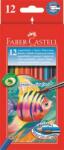 Faber-Castell Akvarell ceruza készlet, hatszögletű, ecsettel, FABER-CASTELL, 12 különböző szín (TFC114413)