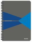 Leitz Spirálfüzet, A5, vonalas, 90 lap, laminált karton borító, LEITZ "Office", szürke-kék (E44590035) - jatekotthon