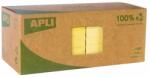 APLI Öntapadó jegyzettömb, 75x75 mm, 100 lap, újrahasznosított, APLI "Classic", sárga (LNP11987) - jatekotthon