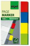 Sigel Jelölőcímke, műanyag, 4x40 lap, 20x50 mm, SIGEL "Clear", vegyes szín (SIHN670) - jatekotthon