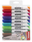 Kores Tábla- és flipchart marker készlet, 1-3 mm, kúpos, KORES "K-Marker", 10 különböző szín (CR_IK20800)