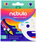 Nebulo Zsírkréta készlet, háromszög Nebulo, 12 klf. szín (NZSK-TR-12)