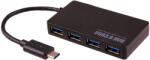 HOPE R Hub USB 3.1 Type-c la 4 x porturi Usb 3.0 si 2 BC 1.2 cu port alimentare priza, compatibil Thunderbolt, negru, HOPE R (HU31U304HP)