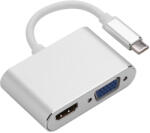 HOPE R Hub 2 in 1 USB 3.1 type C la HDMI 4K, VGA pentru Samsung, Mackbook, argintiu (H21HV21HP)
