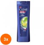 CLEAR Set 3 x Sampon Clear Men, Anti Sebum, cu Lamaie, 225 ml