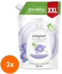 elmiplant Set 3 x Rezerva Sapun Lichid, Elmiplant, Seminte de In si Lapte din Orez, 750 ml