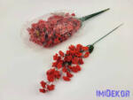  Apró virágos rezgő selyem szálas 39 cm - Piros