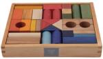 Wooden Story Cuburi în cutie de lemn - 30 buc - Curcubeu (P01363)