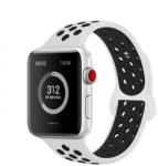 Edman Curea sport Edman silicona pentru Apple Watch Ultra/SE/9/8/7/6/5/4/3/2/1, 38/40/41 mm, marimea S, Alb/Negru