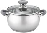 BOHMANN Cratita din inox 1.8l, 16x9.5cm, capac Sticla termorezistenta, Baza 5 straturi, Manere nituite (BS 2315-16)