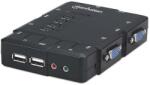 Manhattan Switch KVM Manhattan switch KVM 4 porturi Compact, USB, Audio (151269) - vexio