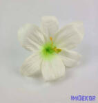 Liliom selyemvirág fej 13 cm - Krémes Zöld