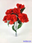  Szegfű 10 ágú selyem csokor 45 cm - Piros