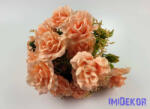  Rózsa 18 ágú selyemvirág csokor 45 cm - Rózsaszín