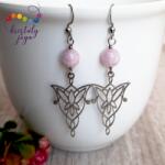 Kristály Jóga Shop Kunzit 8 mm-es fülbevaló nyújtott lótusszal