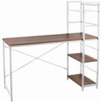 Jumi Birou calculator, Jumi, pal melaminat, otel, 3 rafturi, natur si alb, 120x52x120 cm (CM-305366) - mercaton